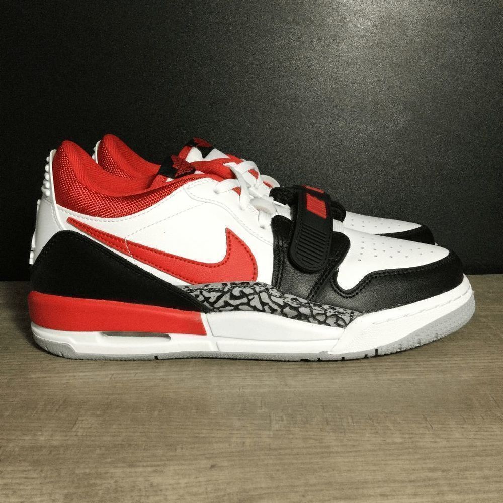 Jordan Men’s White Black Red Low-Top Athletic Shoes